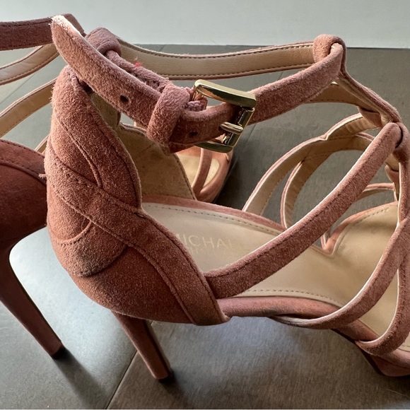 Michael by Michael Kors Peach Suede Strappy Heels Size 7.5 - Picture 9 of 10